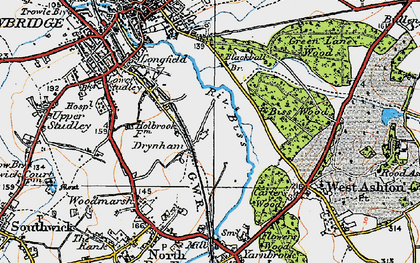 Old map of Drynham in 1919