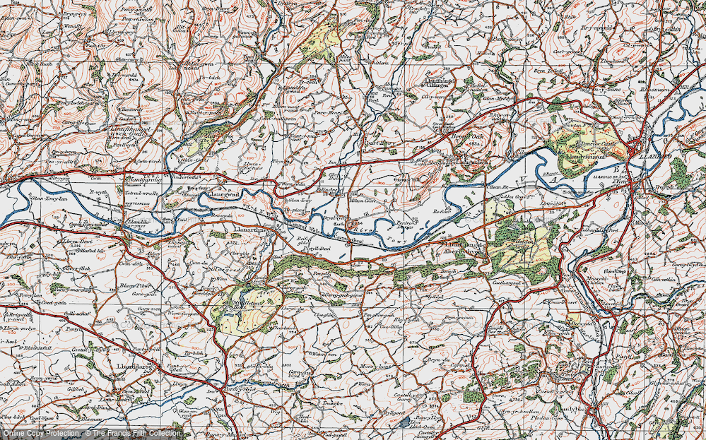 Old Map of Dryslwyn, 1923 in 1923