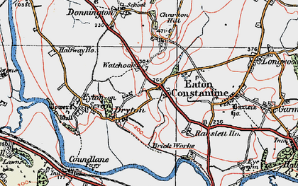 Old map of Dryton in 1921