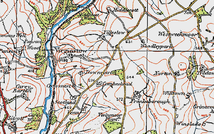 Old map of Dubbs Cross in 1919