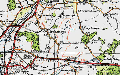 Old map of Duck End in 1919