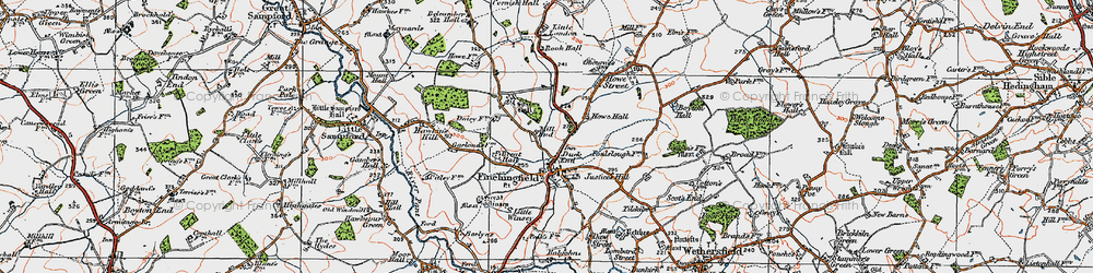 Old map of Duck End in 1919
