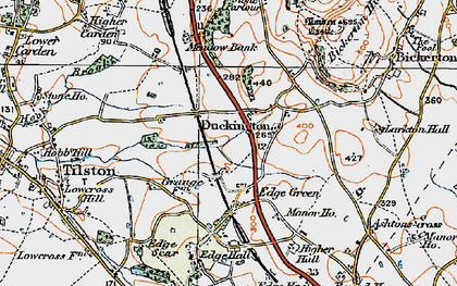 Old map of Duckington in 1921