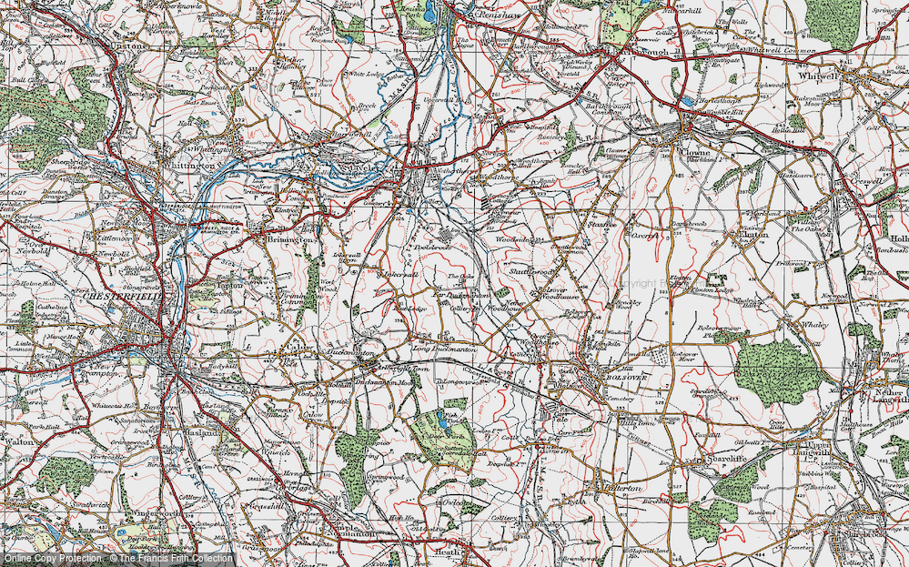 Old Map of Duckmanton, 1923 in 1923
