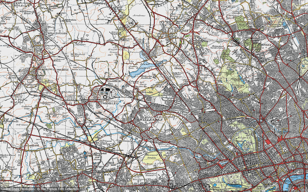 Old Map of Dudden Hill, 1920 in 1920