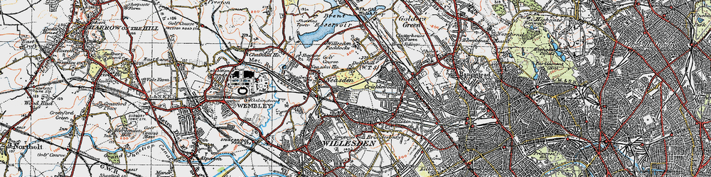 Old map of Dudden Hill in 1920