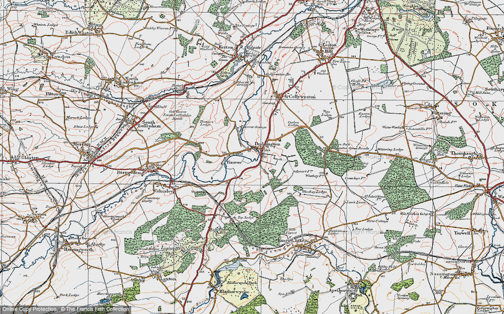 Old Map of Duddington, 1922 in 1922