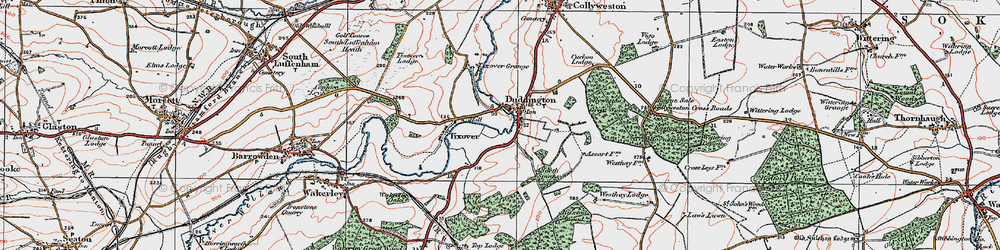 Old map of Duddington in 1922