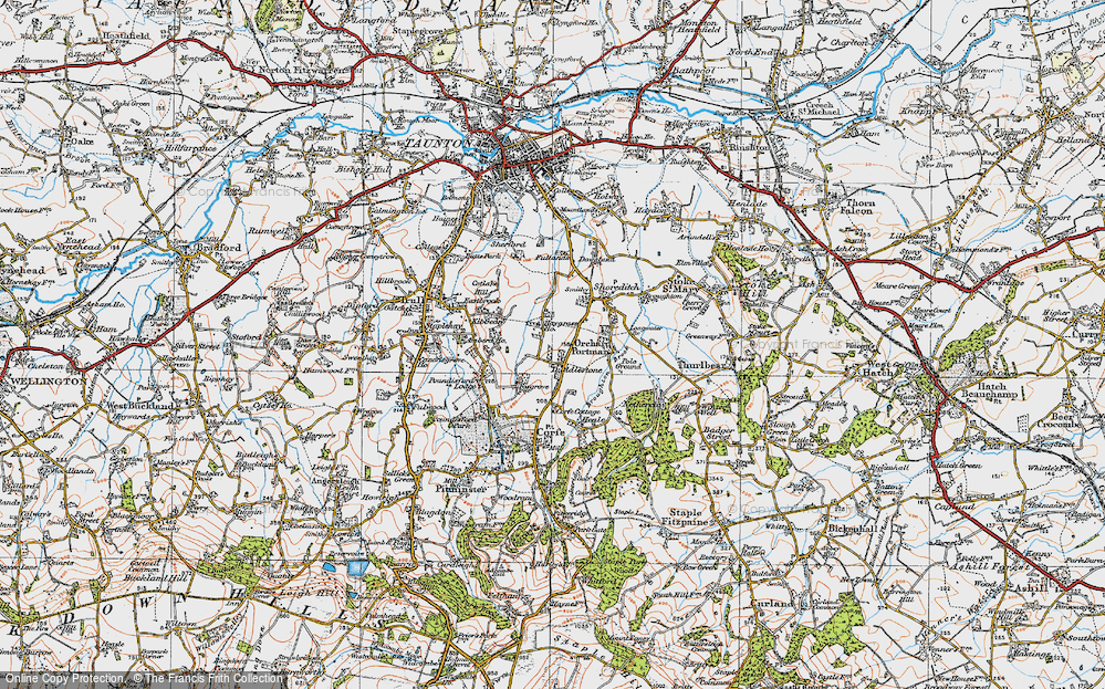 Old Map of Duddlestone, 1919 in 1919