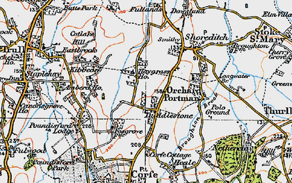 Old map of Duddlestone in 1919