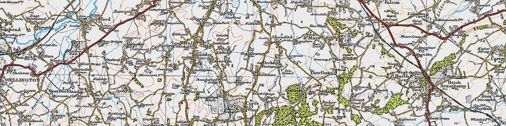 Old map of Duddlestone in 1919