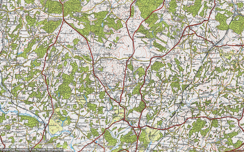 Old Map of Historic Map covering Barnsden in 1920
