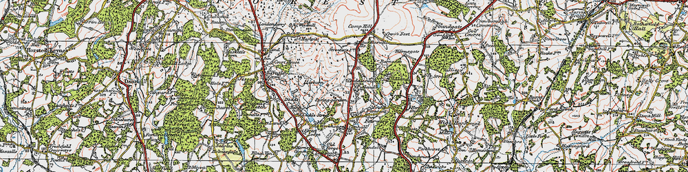 Old map of Duddleswell in 1920