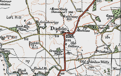 Old map of Duddo in 1926