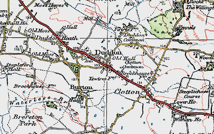 Old map of Duddon in 1923