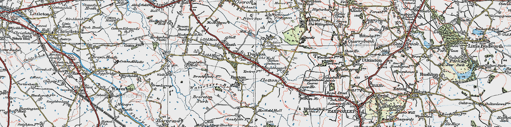Old map of Duddon in 1923