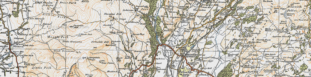 Old map of Duddon Bridge in 1925