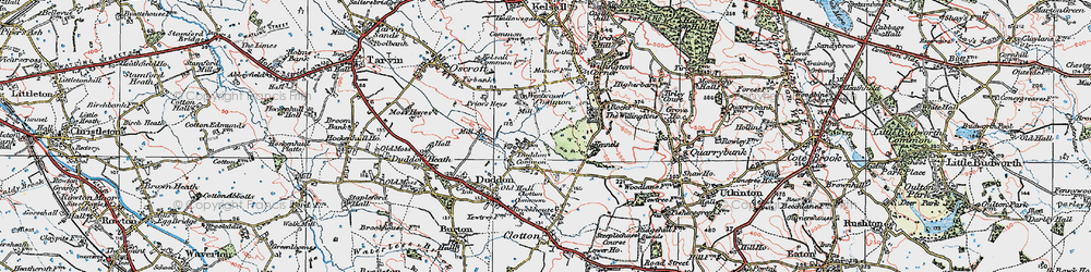 Old map of Duddon Common in 1923