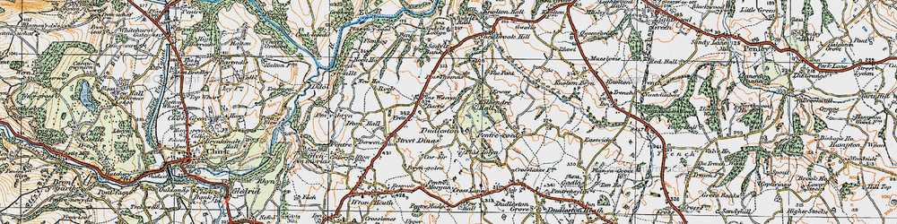 Old map of Dudleston in 1921