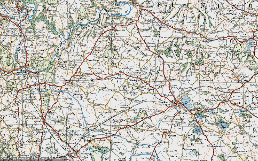 Old Map of Dudleston Heath (Criftins), 1921 in 1921