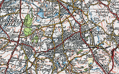 Old map of Dudley Wood in 1921