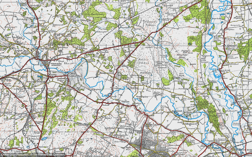 Old Map of Dudsbury, 1919 in 1919