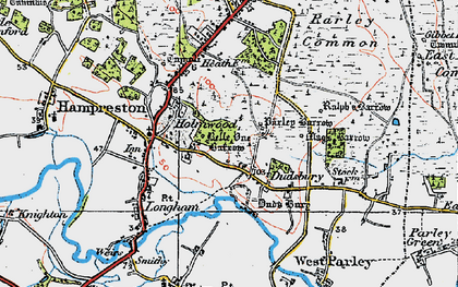 Old map of Dudsbury in 1919