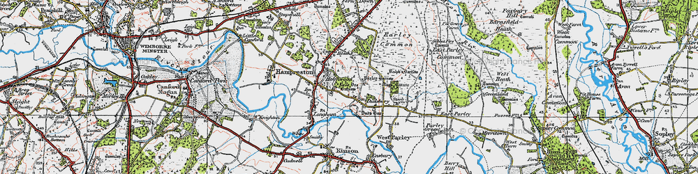 Old map of Dudsbury in 1919