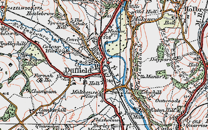 Old map of Duffield in 1921