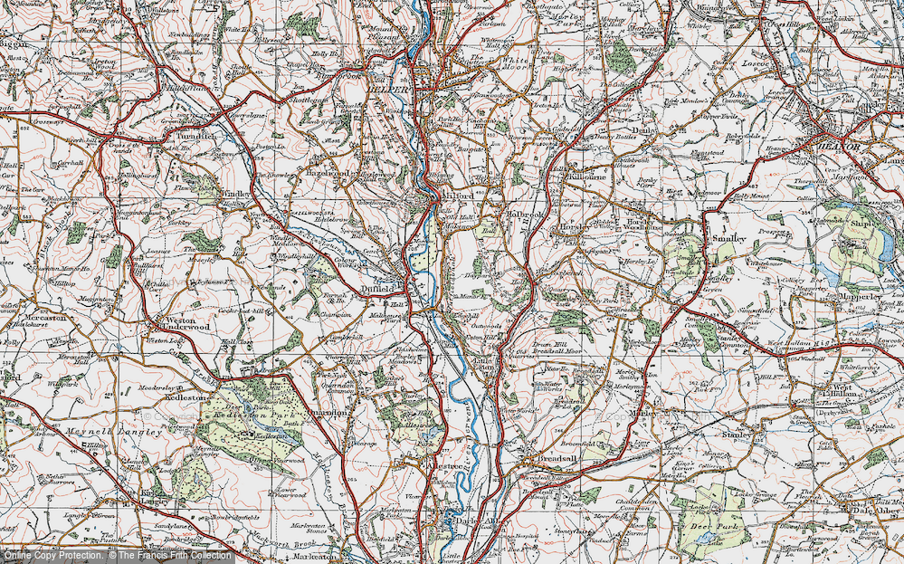 Old Map of Duffieldbank, 1921 in 1921