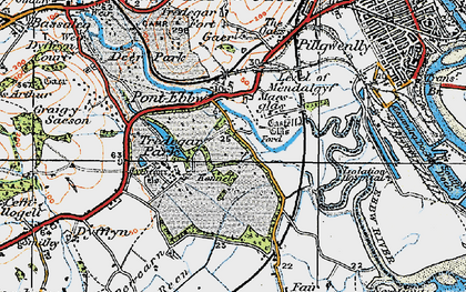 Old map of Tredegar House Country Park in 1919