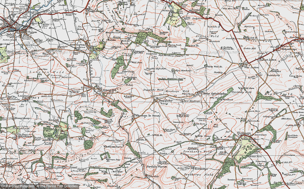 Old Map of Duggleby, 1924 in 1924