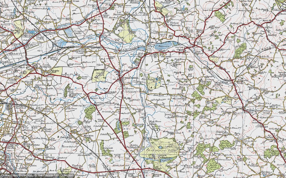 Old Map of Historic Map covering Blyth Br in 1921