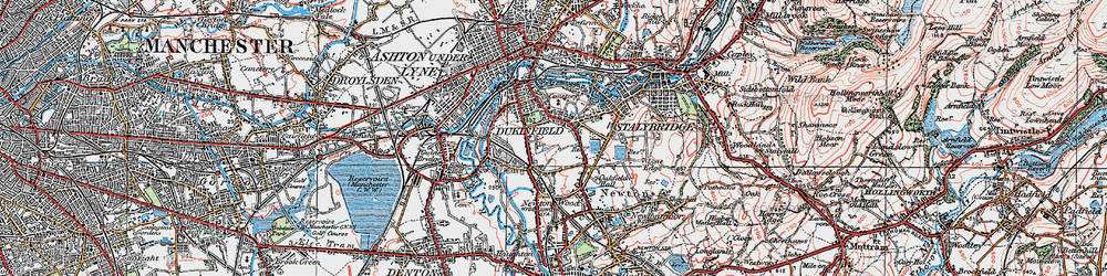 Old map of Dukinfield in 1924