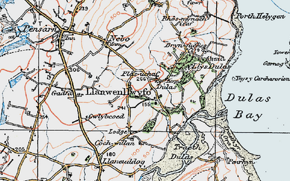 Old map of Bryn Fuches in 1922