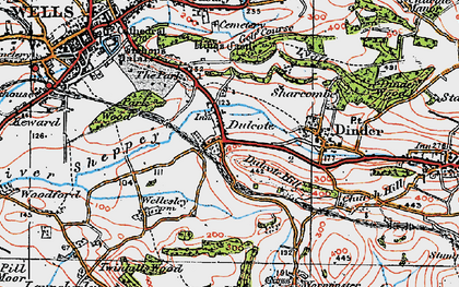 Old map of Dulcote in 1919