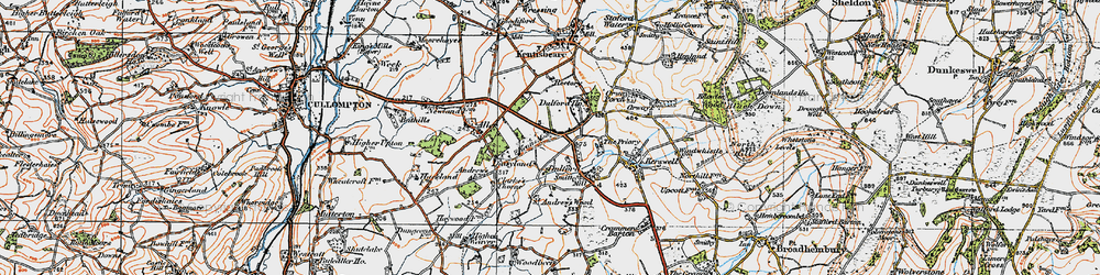 Old map of Dulford in 1919