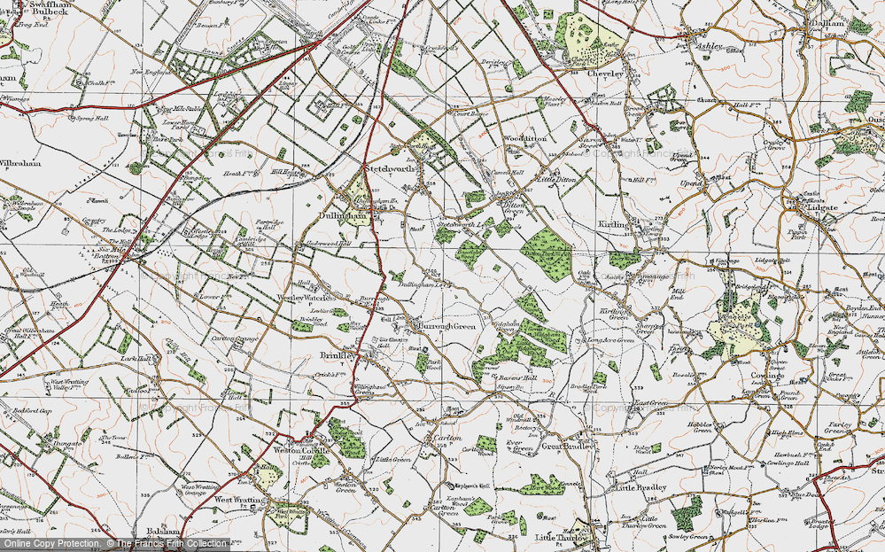 Old Map of Dullingham Ley, 1920 in 1920