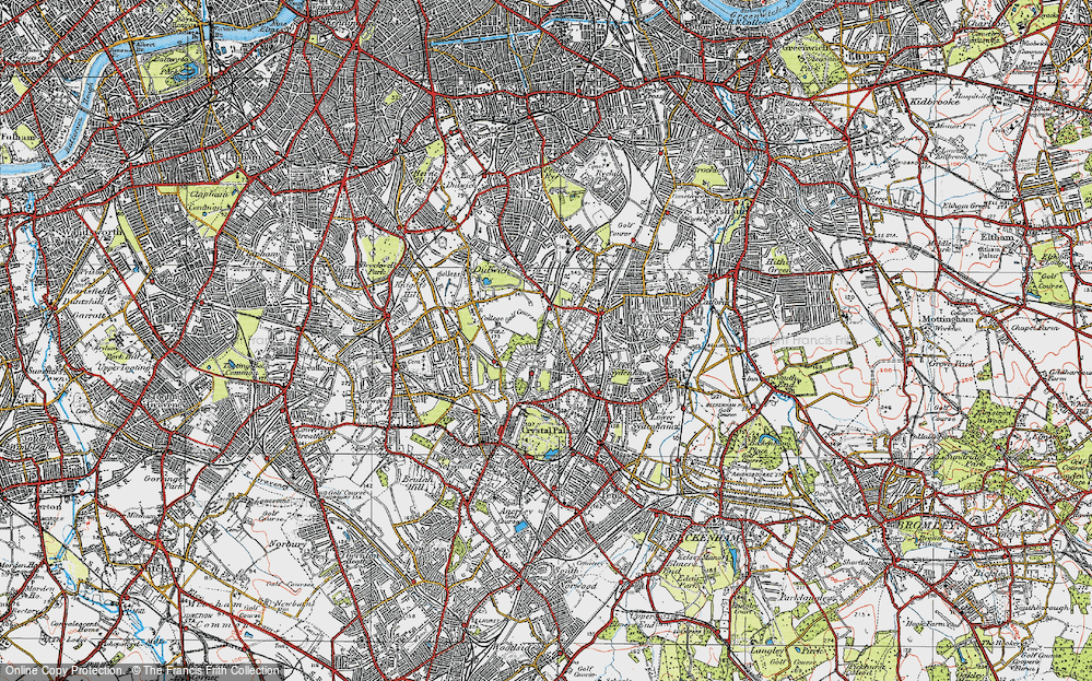 Old Map of Dulwich, 1920 in 1920