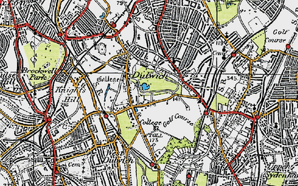 Old map of Dulwich Village in 1920