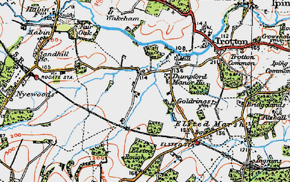Old map of Dumpford in 1919