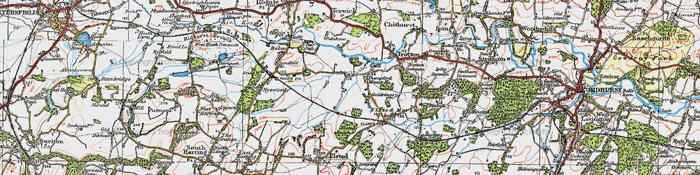 Old map of Dumpford in 1919