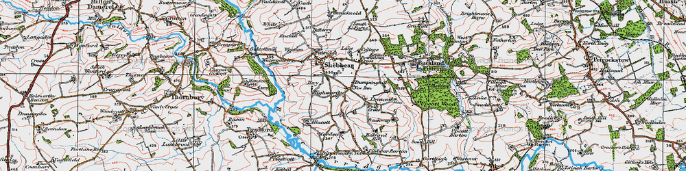Old map of Aish in 1919
