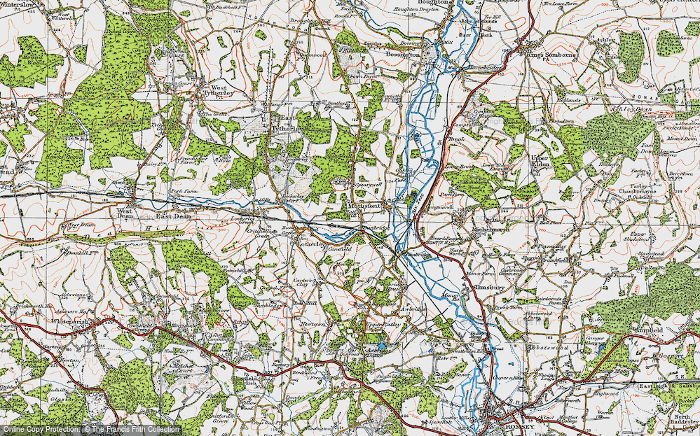 Old Map of Dunbridge, 1919 in 1919