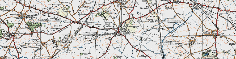 Old map of Dunchurch in 1919