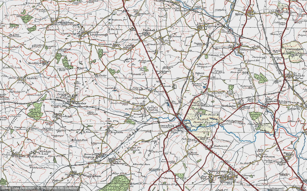 Old Map of Duncote, 1919 in 1919