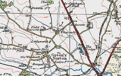Old map of Duncote in 1919