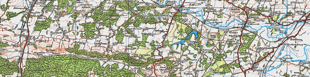 Old map of Duncton in 1920