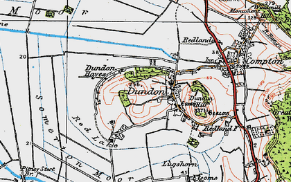 Old map of Dundon in 1919