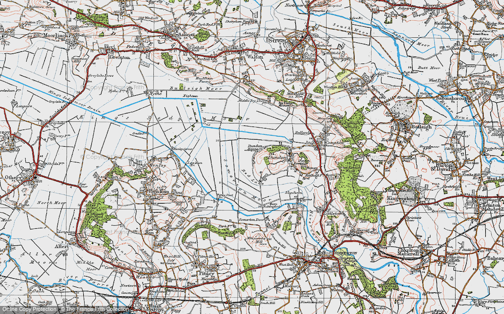 Old Map of Dundon Hayes, 1919 in 1919